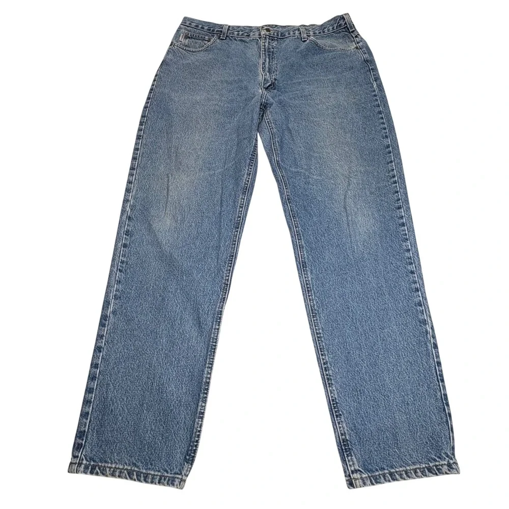 Carhartt Relaxed Fit Straight Leg Denim Jeans Mens 42x34 Blue Workwear Vintage‎